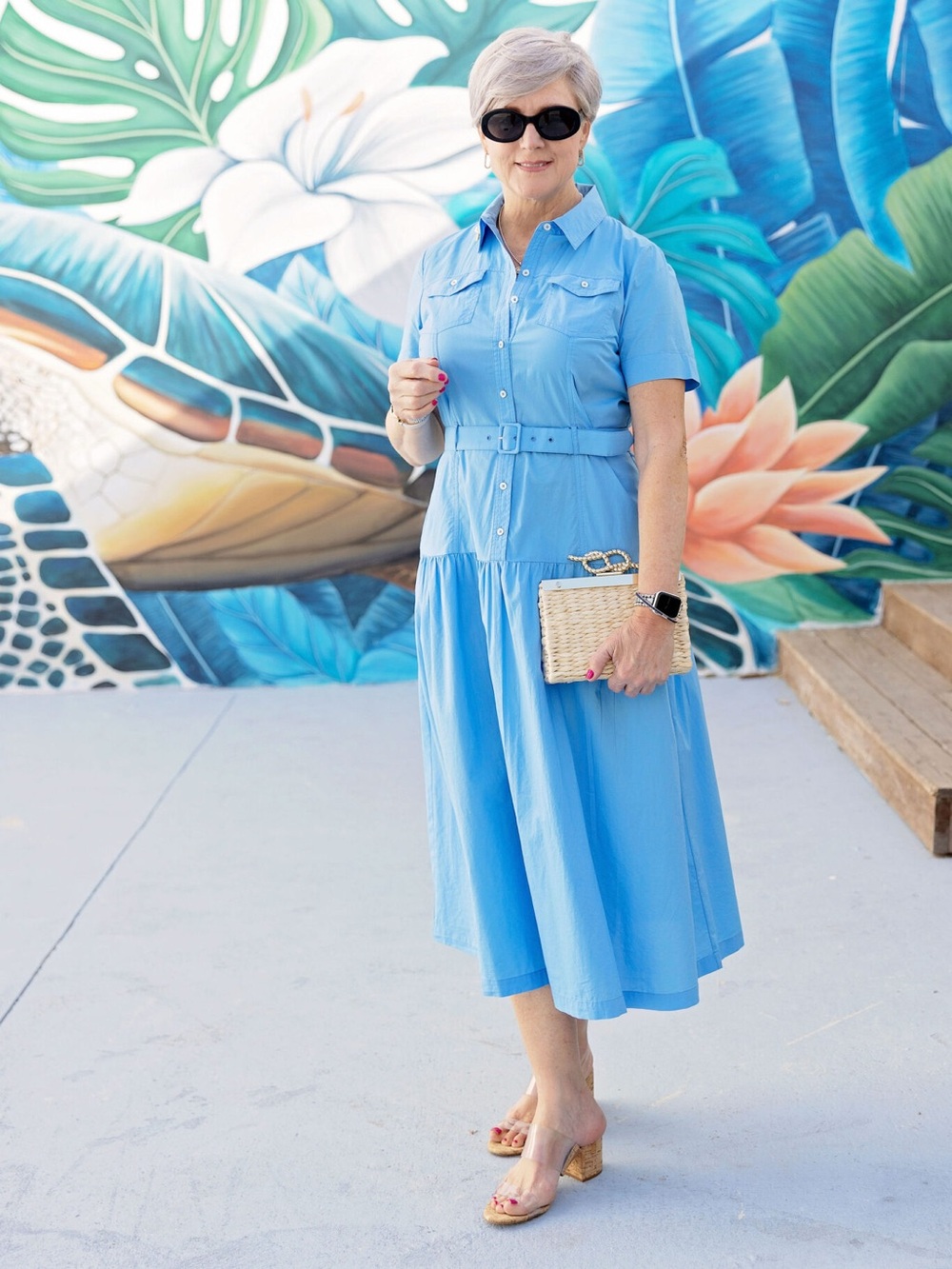 Talbots Blue Cotton Poplin Utility Shirtdress – Size 8